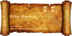 Róka Dominik névjegykártya